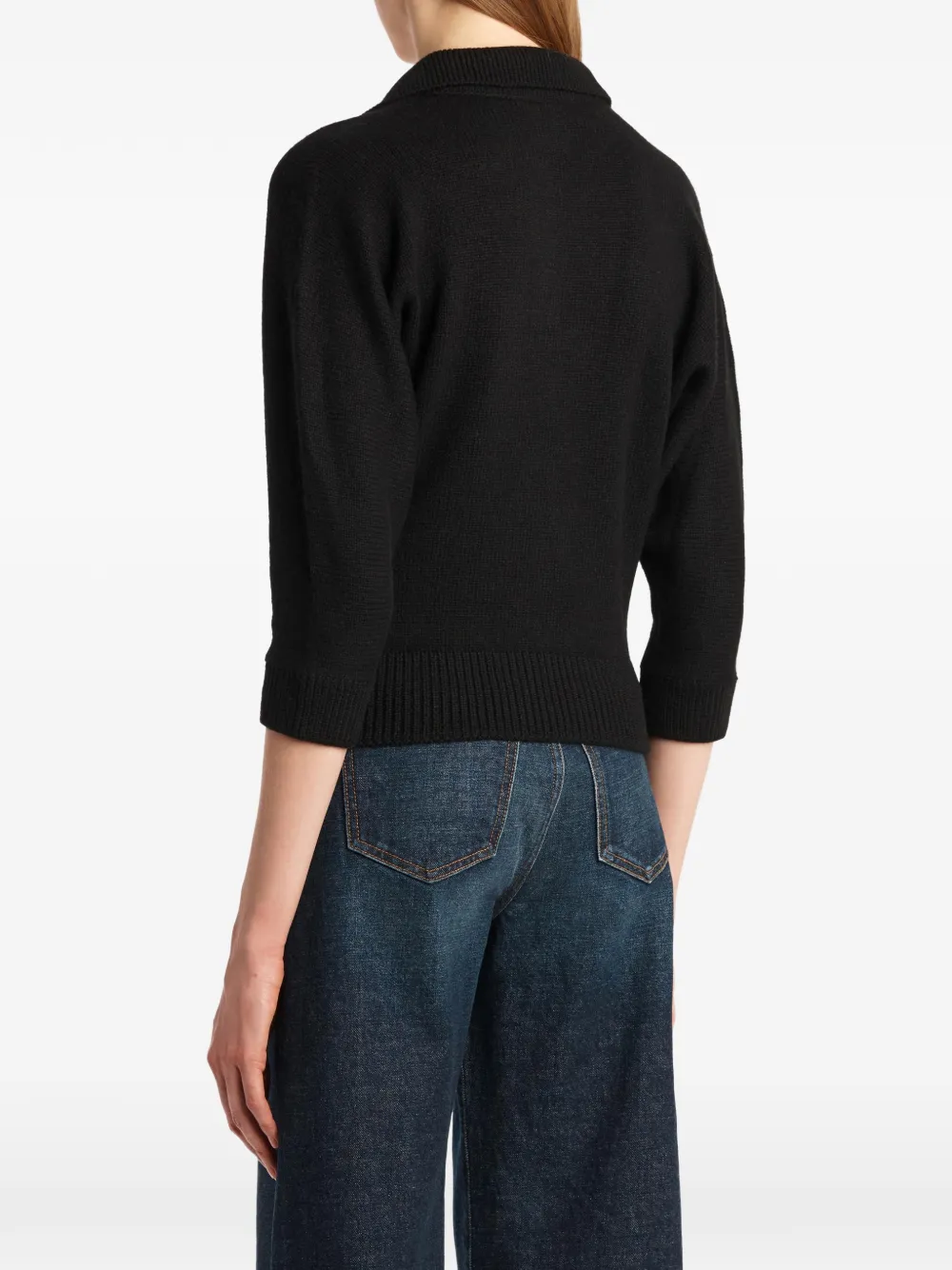 KHAITE Kasjmier poloshirt Zwart