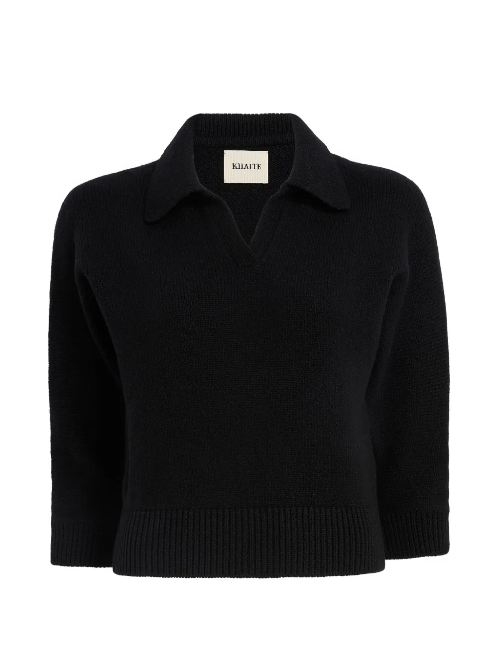 KHAITE Kasjmier poloshirt Zwart