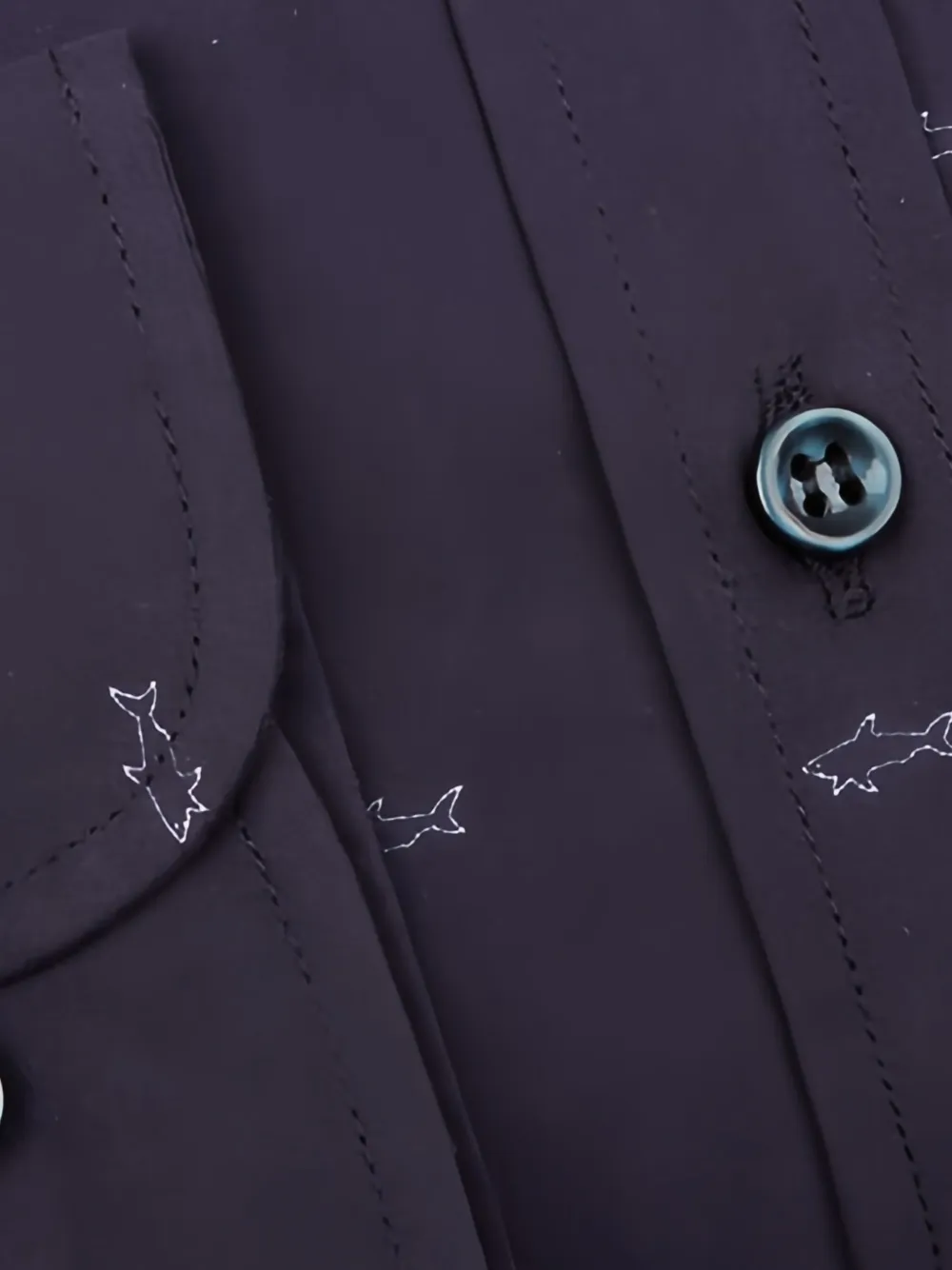 Paul & Shark shark-pattern shirt - Blauw
