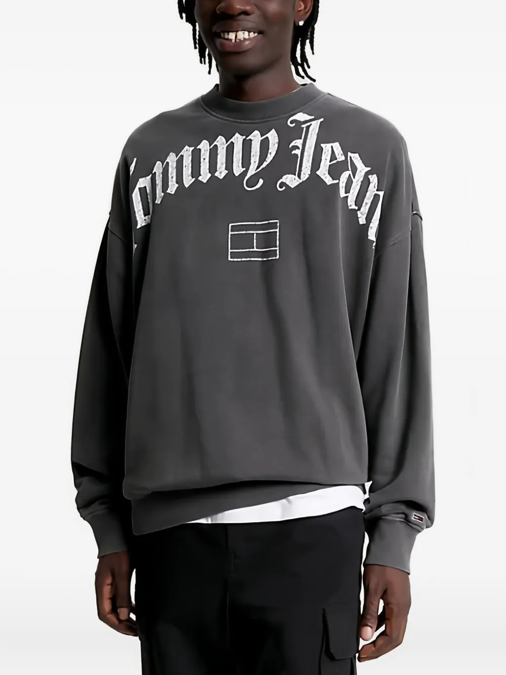 Tommy Hilfiger Sweater met logoprint Grijs