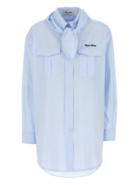 Miu Miu striped tie-neck shirt