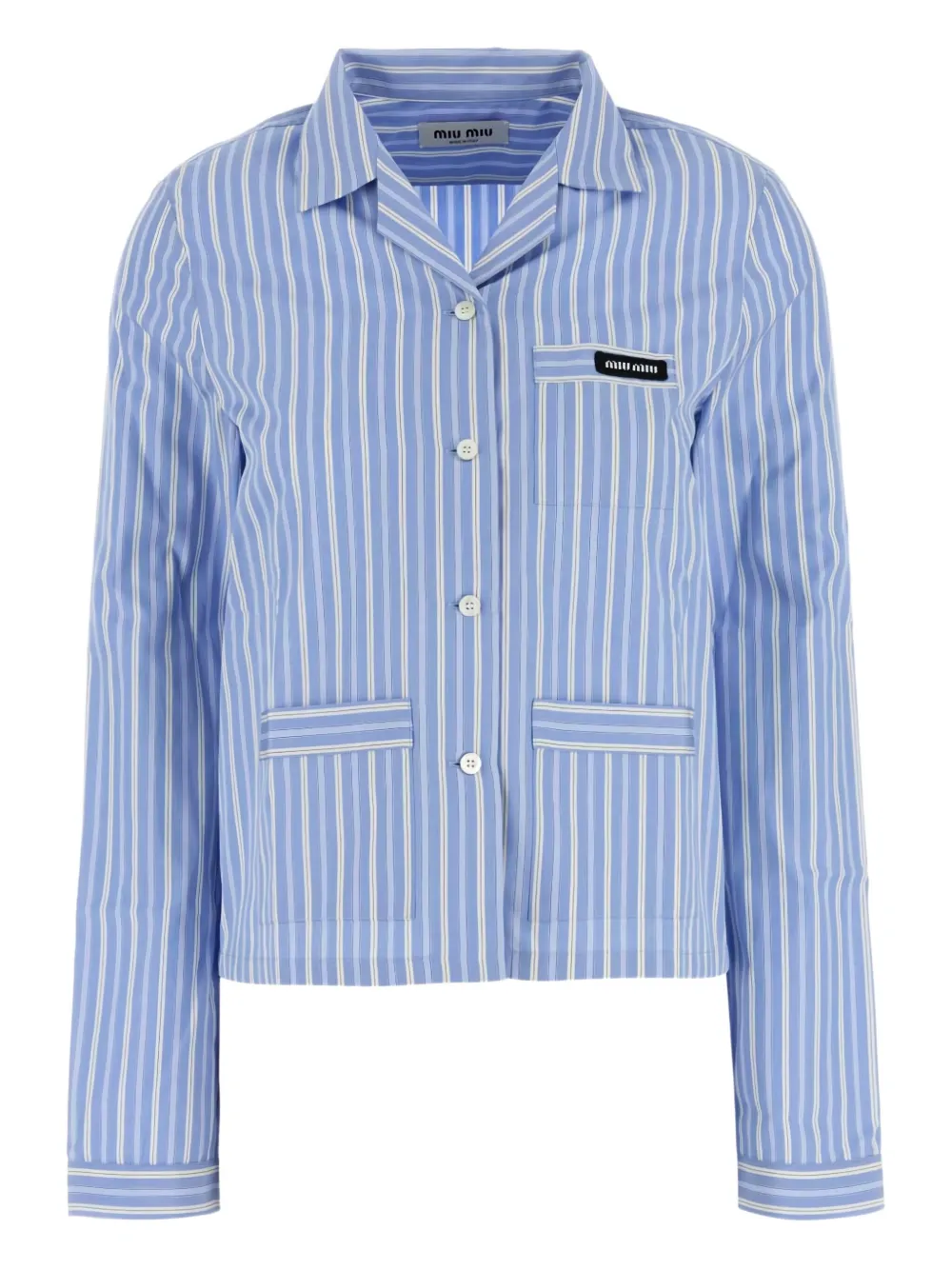 Miu striped pocket shirt Blauw