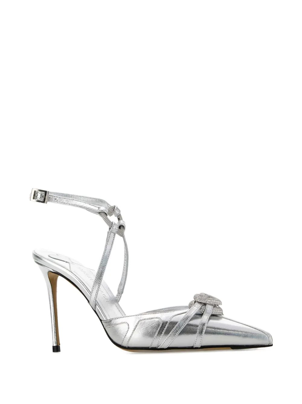 MACH & MACH 95mm crystal-embellished ankle-strap pumps Grey