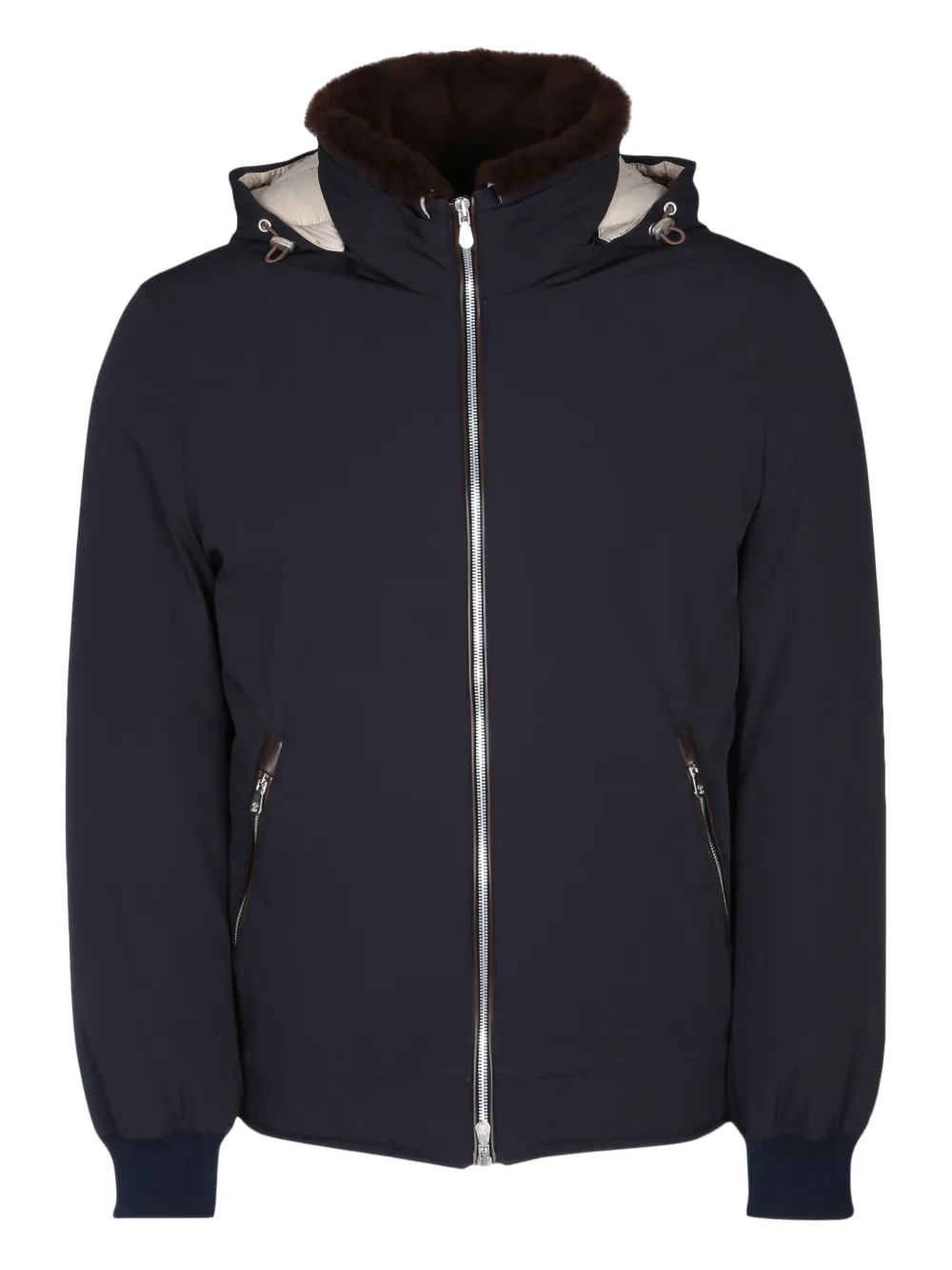 Brunello Cucinelli padded hooded jacket Blauw
