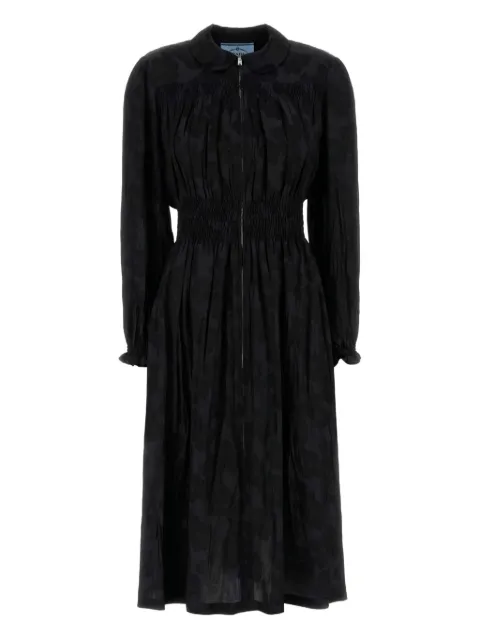 Prada jacquard rounded-collar maxi dress