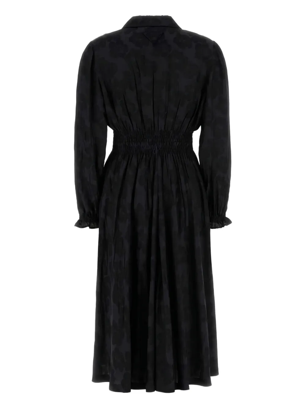 Prada Maxi-jurk met ronde kraag en jacquard Zwart