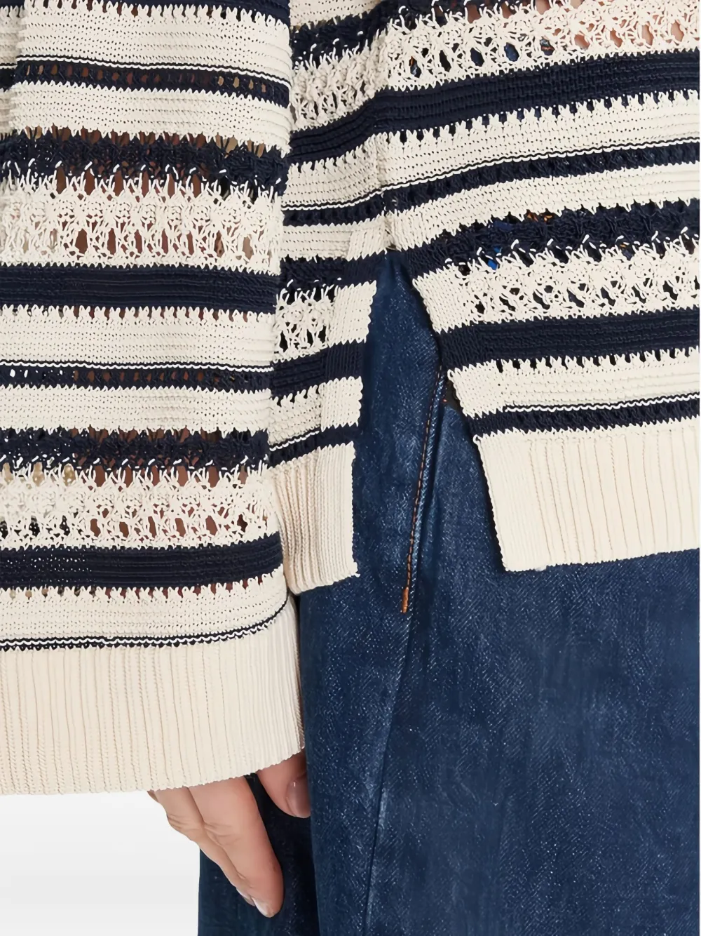 Tommy Hilfiger Striped Polo-neck Sweater In White