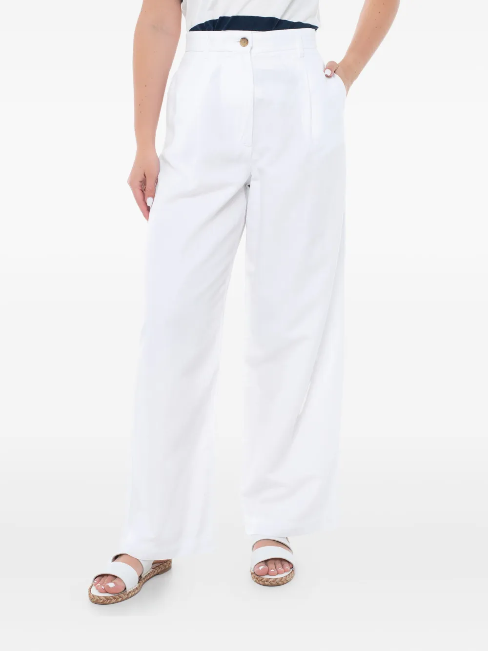 Tommy Hilfiger Wide-leg Trousers In White