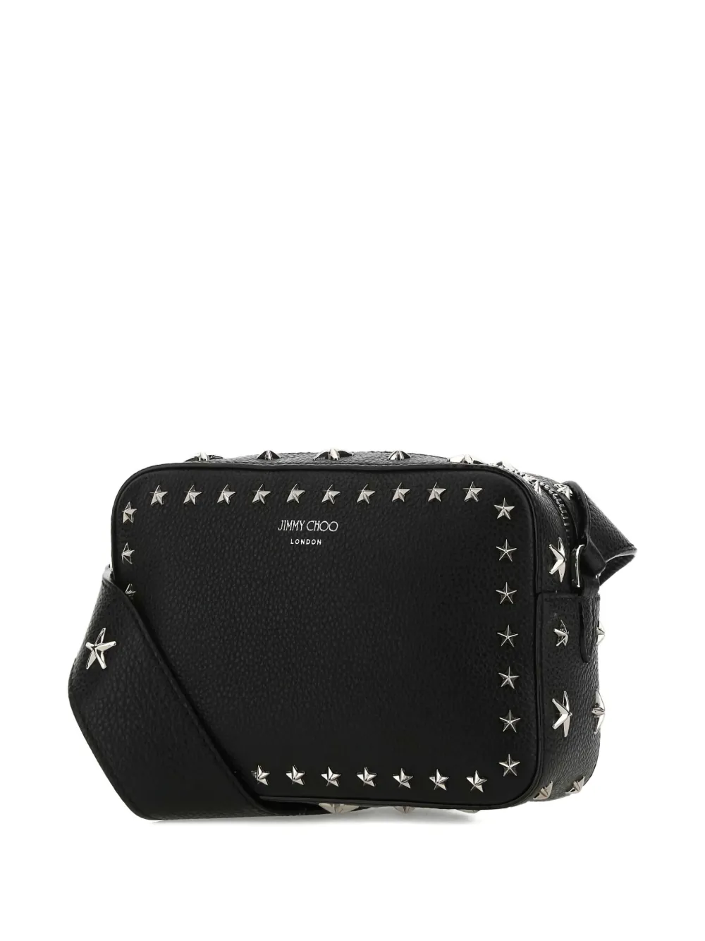 Jimmy Choo Pegasi star-studded leather shoulder bag Zwart