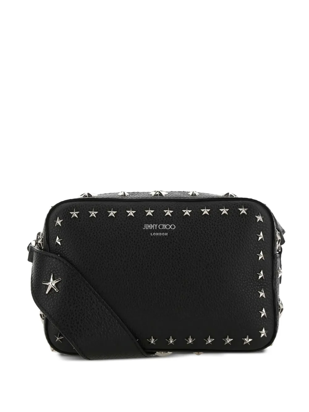 Jimmy Choo Pegasi star-studded leather shoulder bag Zwart
