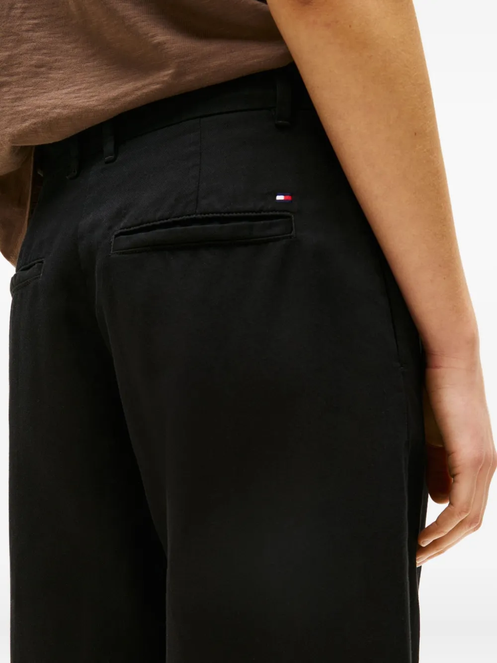 Tommy Hilfiger Plooibroek met wijde pijpen Zwart