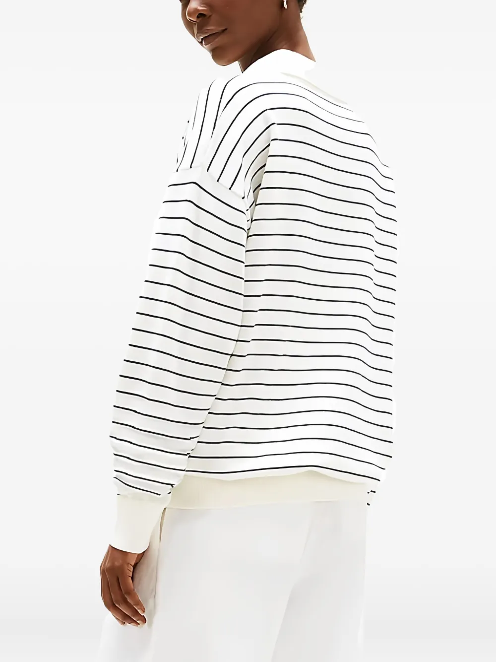 Tommy Hilfiger Striped V-neck Polo Top In Multi
