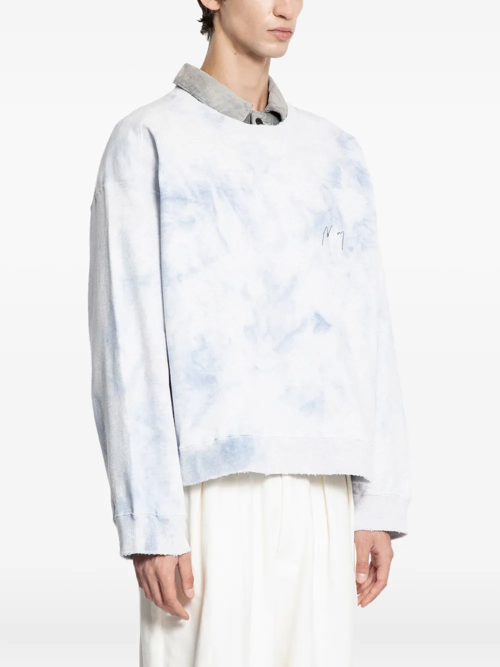  Ancellm Marbling Sweatshirt - White 