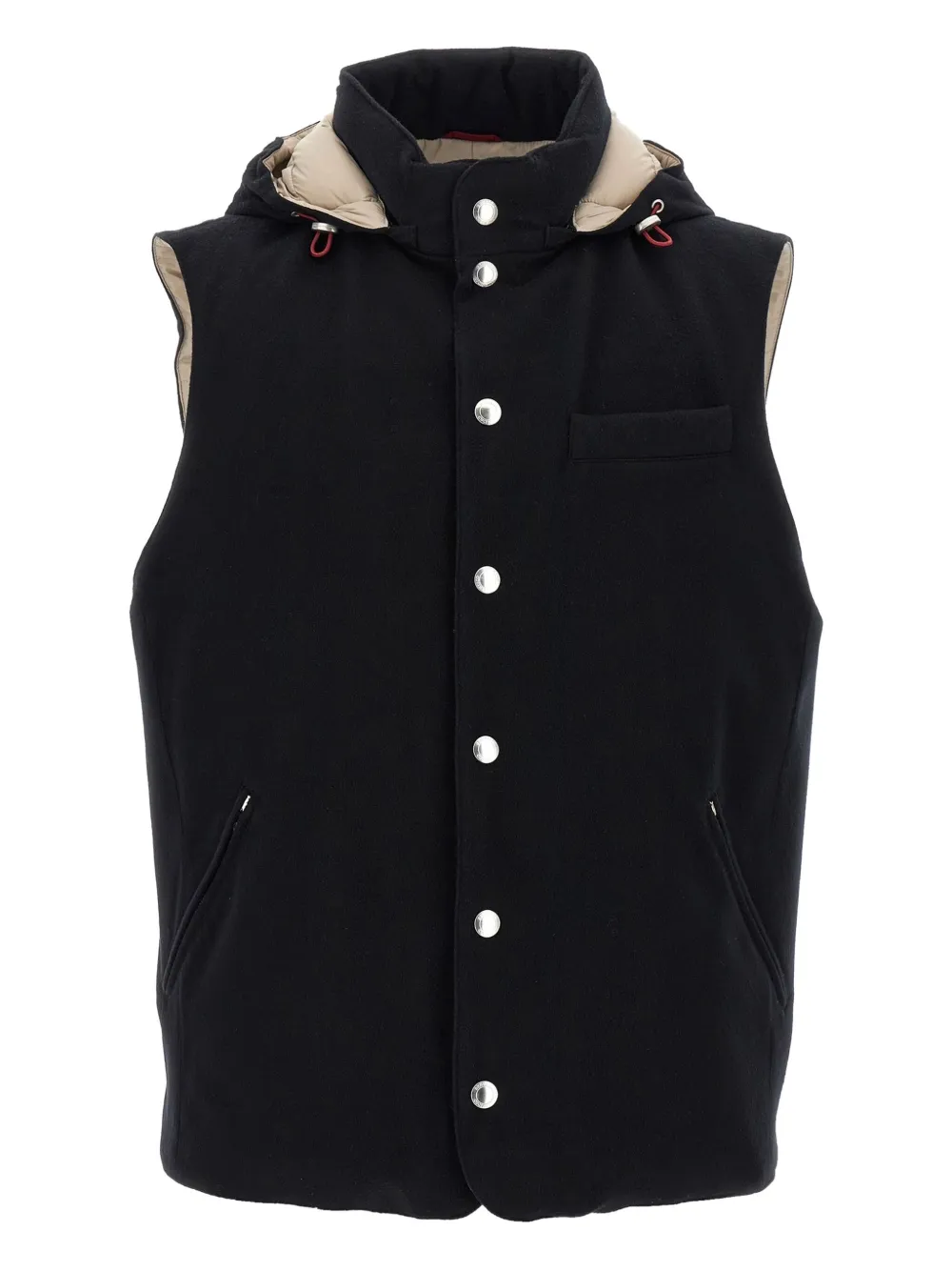 Brunello Cucinelli padded wool vest Zwart