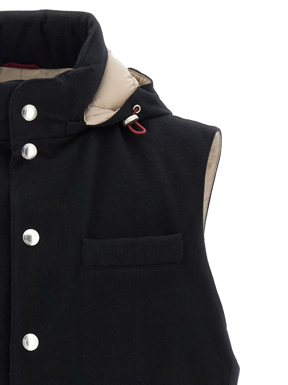 Brunello Cucinelli padded wool vest Zwart