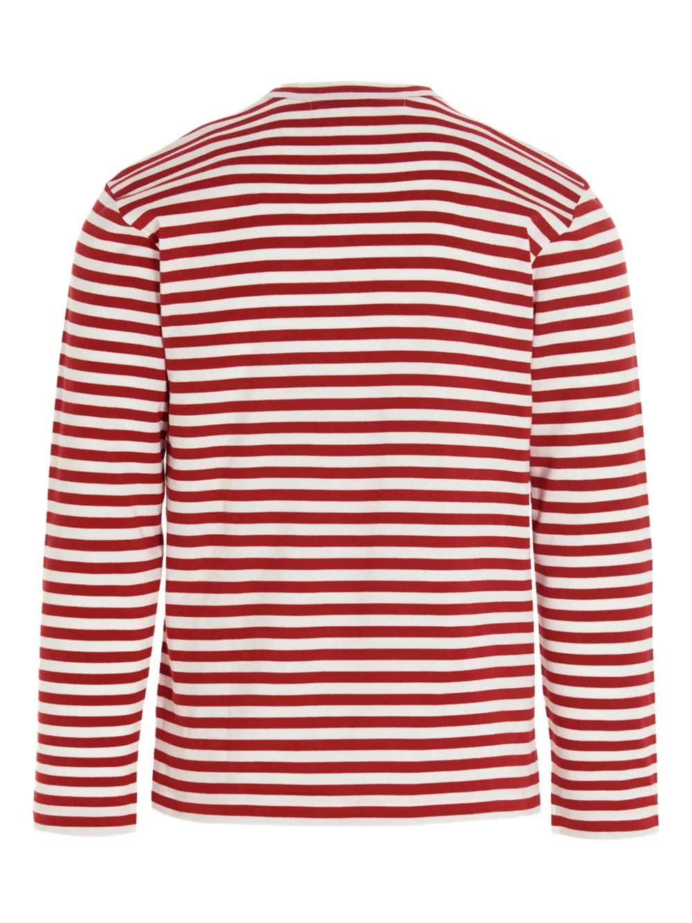 Comme Des Garçons Play striped heart-logo T-shirt Rood