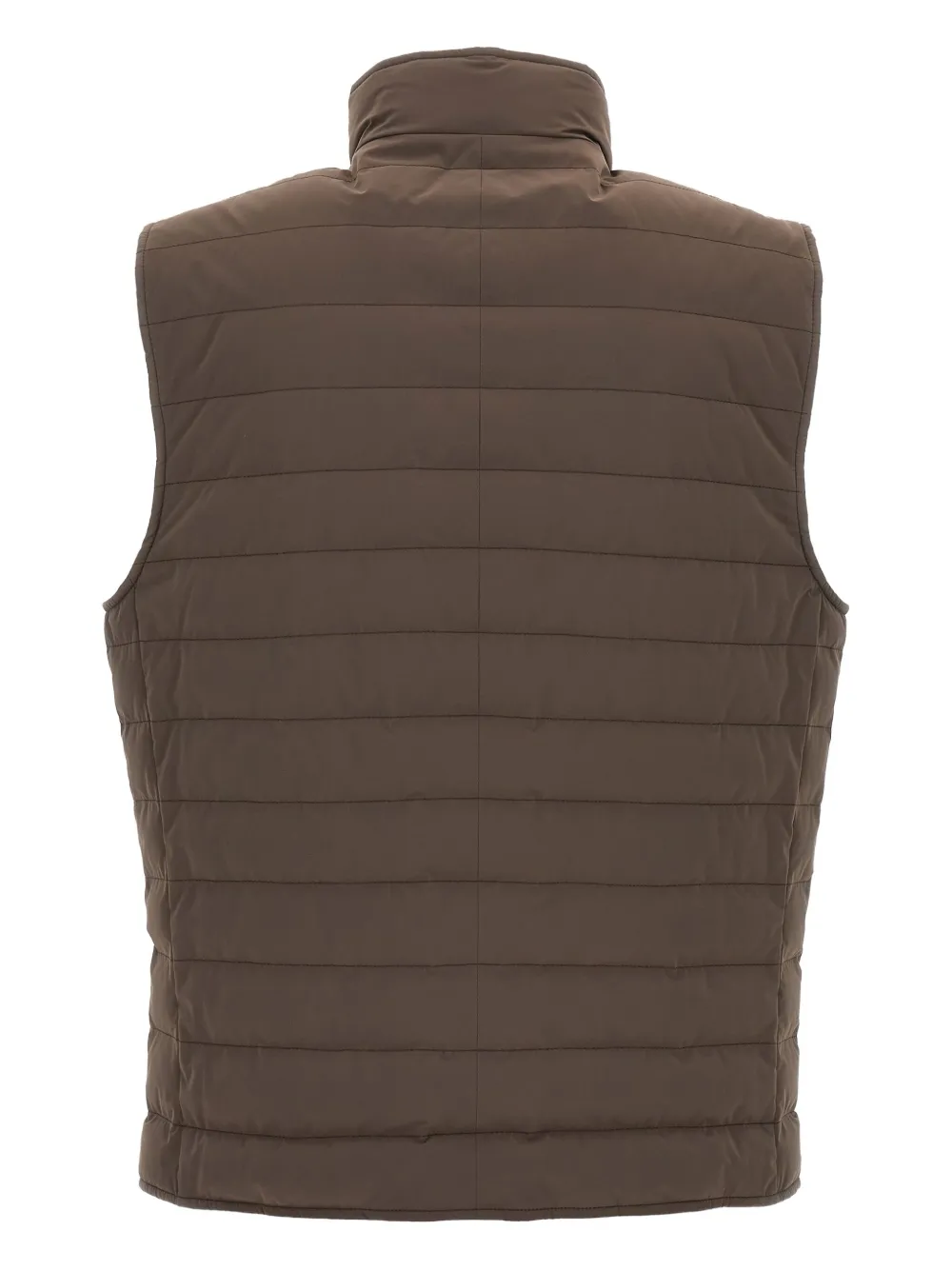 Brunello Cucinelli high-neck quilted vest Bruin