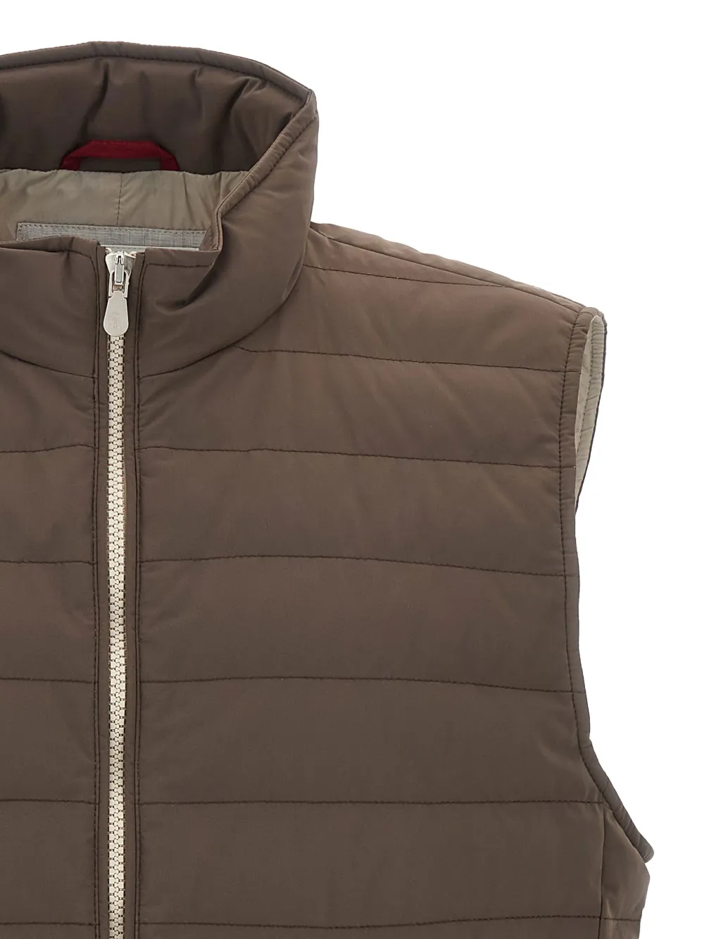 Brunello Cucinelli high-neck quilted vest Bruin