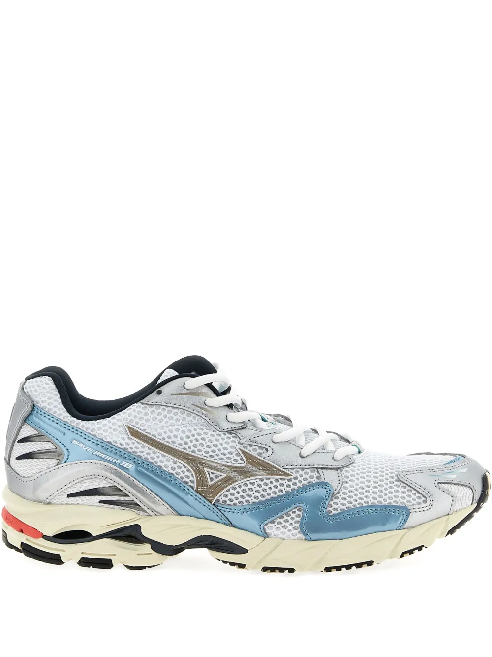 Mizuno Wave Ridder 10 mesh-panelled leather trainers - ホワイト Mizuno Wave Ridder 10 mesh-panelled leather trainers - ホワイト