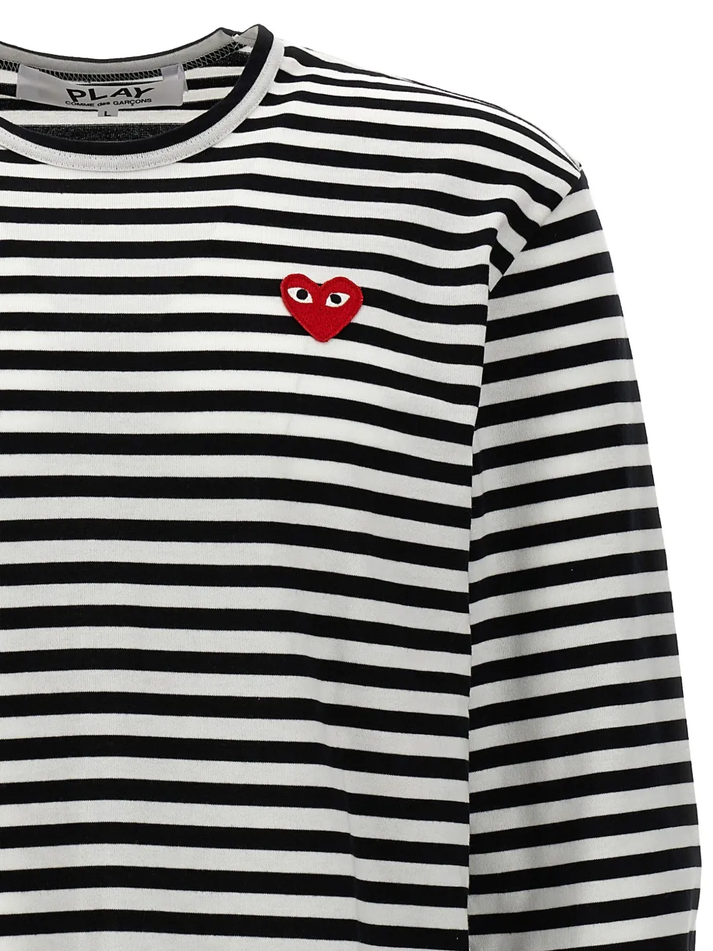 Comme Des Garçons Play striped long-sleeve T-shirt Zwart