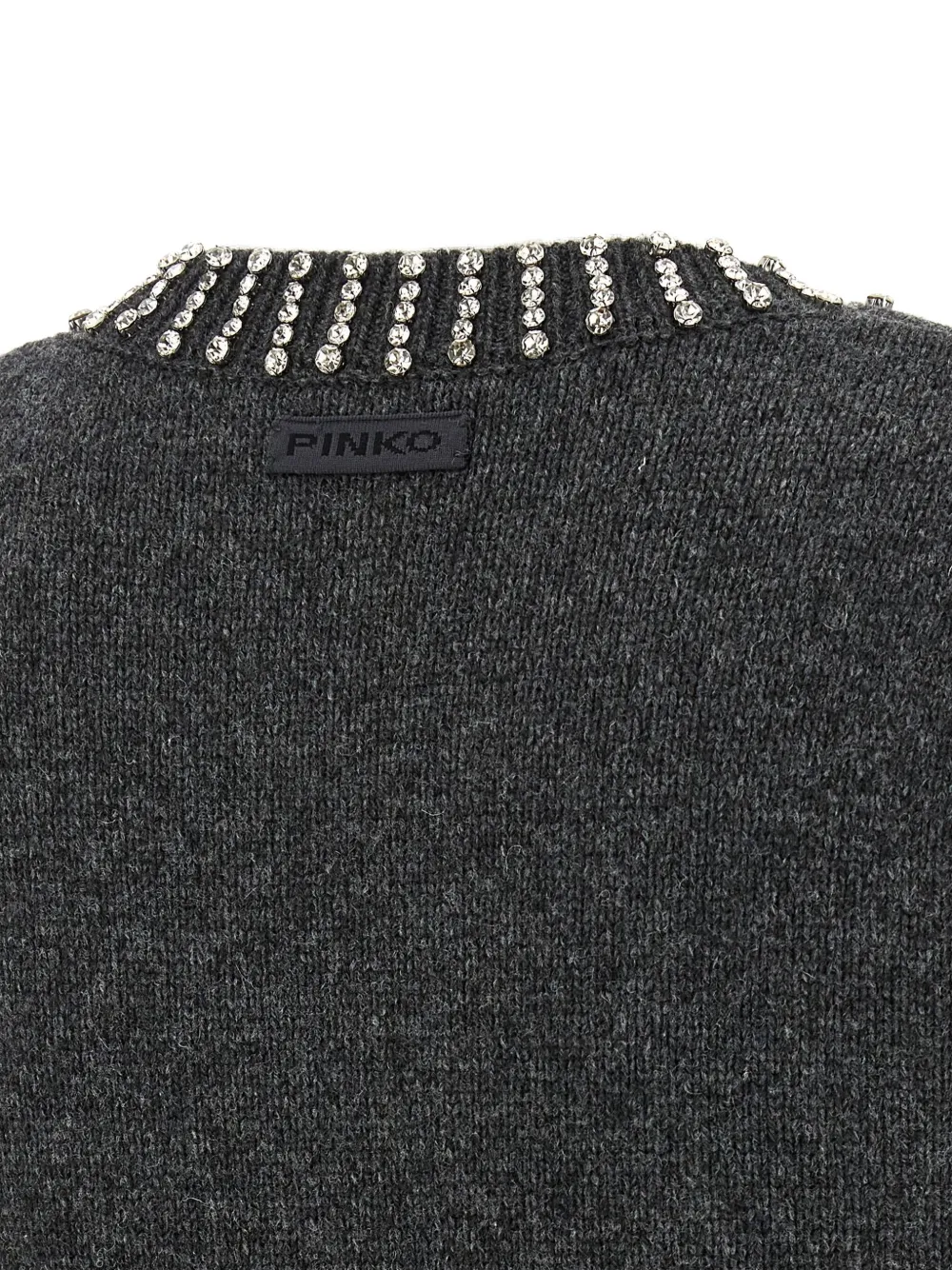 PINKO Ponziane crystal-embellished V-neck vest Grijs