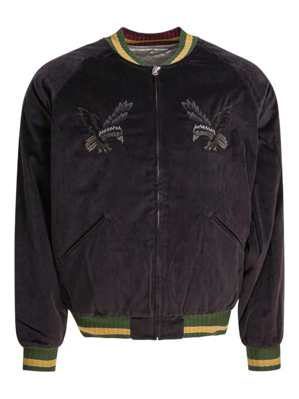 KAPITAL eagle-embroidered Bomber Jacket Black FARFETCH JO