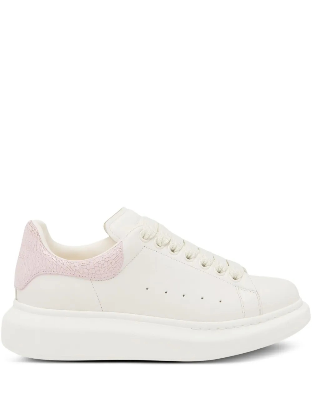Alexander McQueen Oversize leather panelled sneakers White