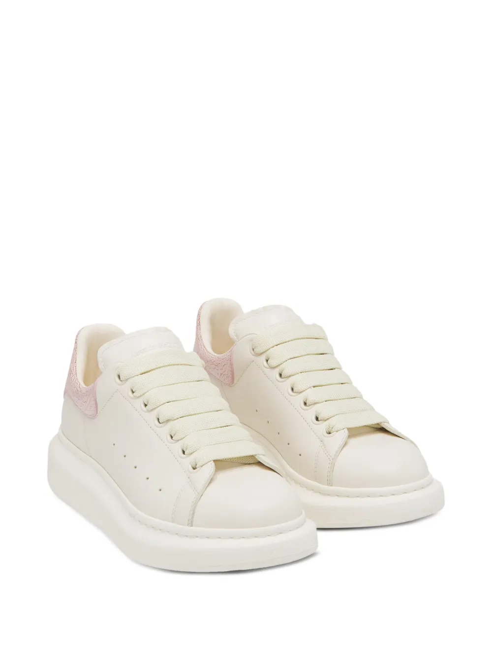 Alexander McQueen Oversize leather panelled sneakers White