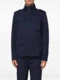 Add flap-pocket cotton jacket - Blue