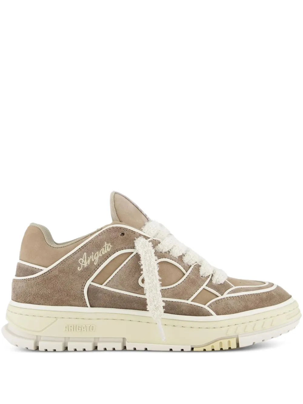 Axel Arigato Area Lo leather suede panelled trainers Brown