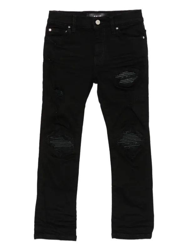 AMIRI KIDS ダメージ ジーンズ | ブラック | FARFETCH JP