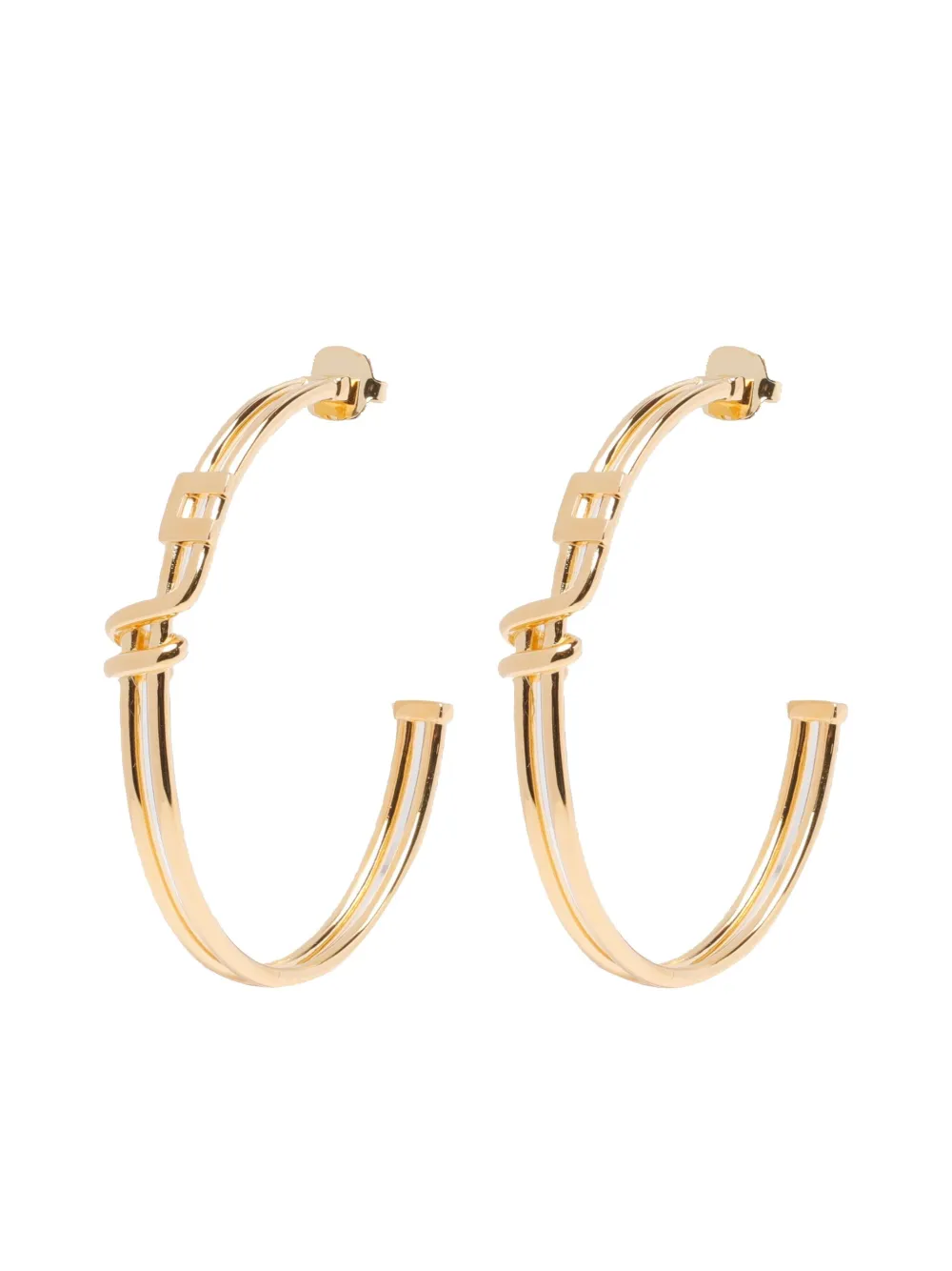 Elisabetta Franchi logo hoop earrings | Gold | Image 1