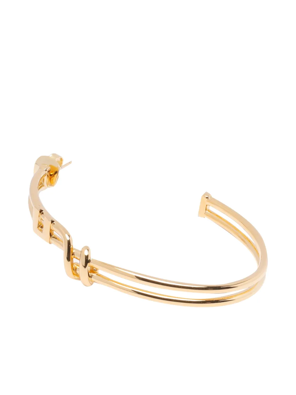 Elisabetta Franchi logo hoop earrings - Goud