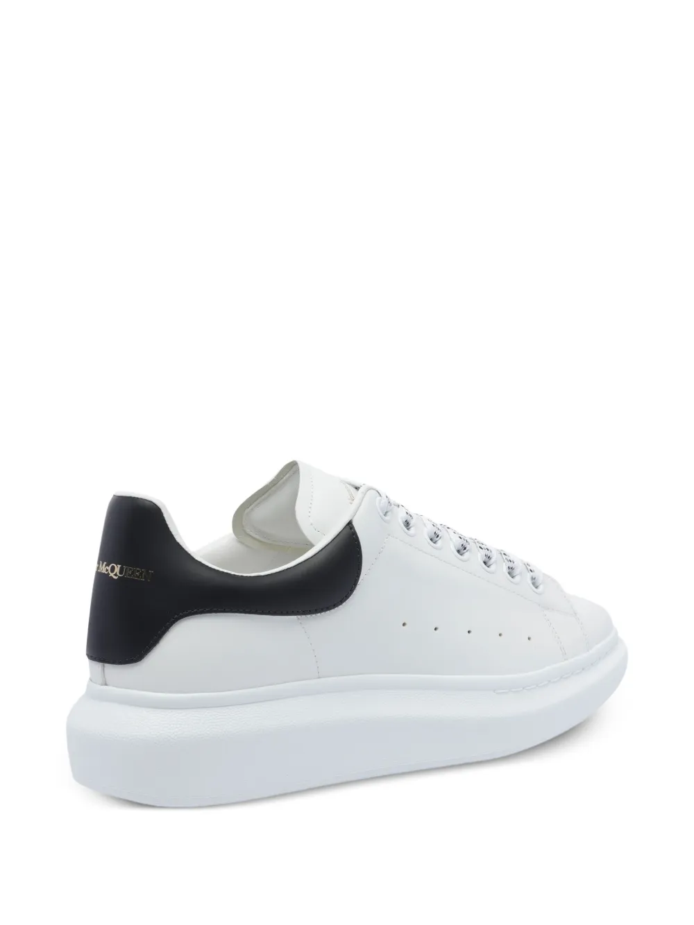 Alexander McQueen Oversized leather lace-up sneakers White