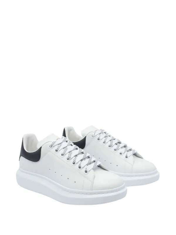 Alexander McQueen Oversized Leather lace-up Sneakers | White