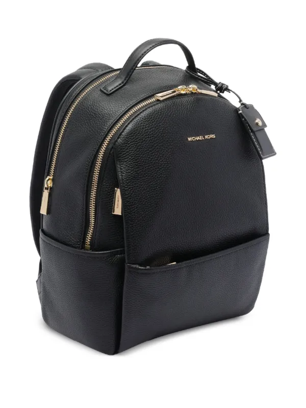 black mk backpack leather straps Michael Michael Kors, Rhea Mini Python-Embossed Backpack, Black, One Size With dimensions of 10.5”W x 13.25”H x 6”D Michael Kors Slim Flap Backpack