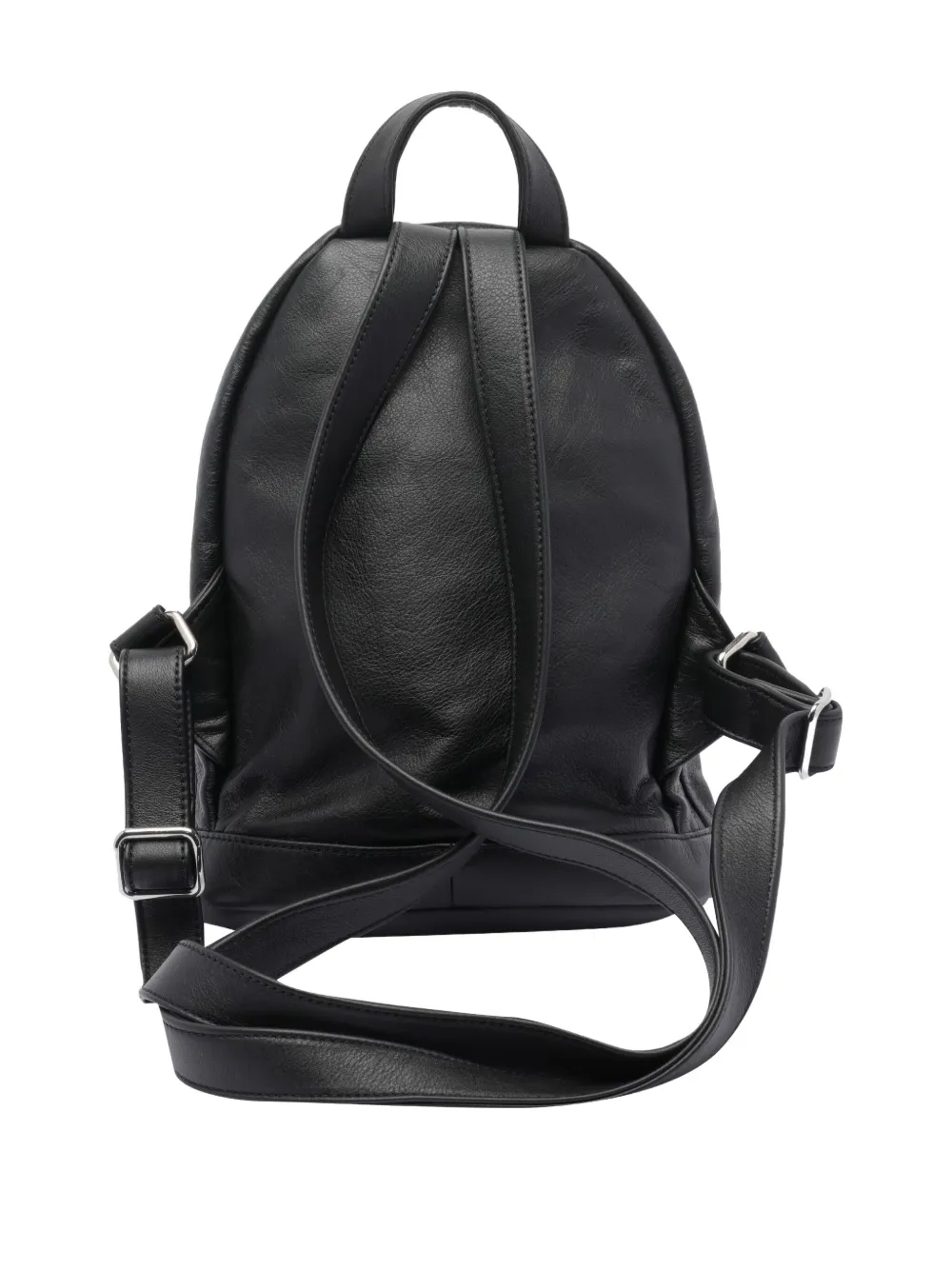 Vic Matie logo-lettering leather backpack - Zwart