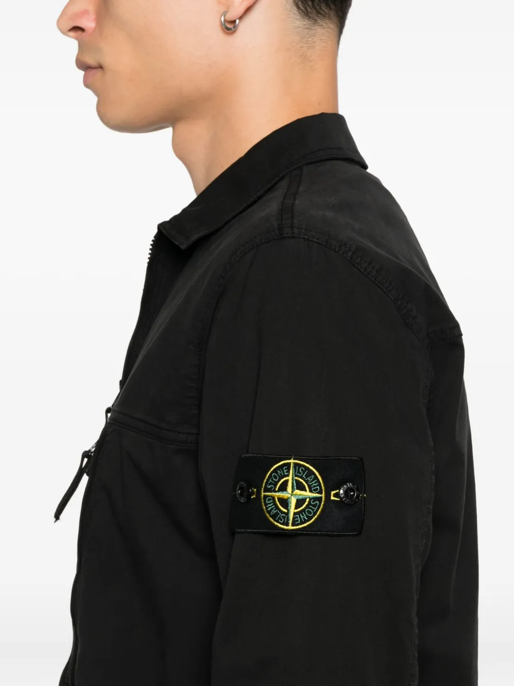 Stone Island zip-fastening shirt jacket Zwart