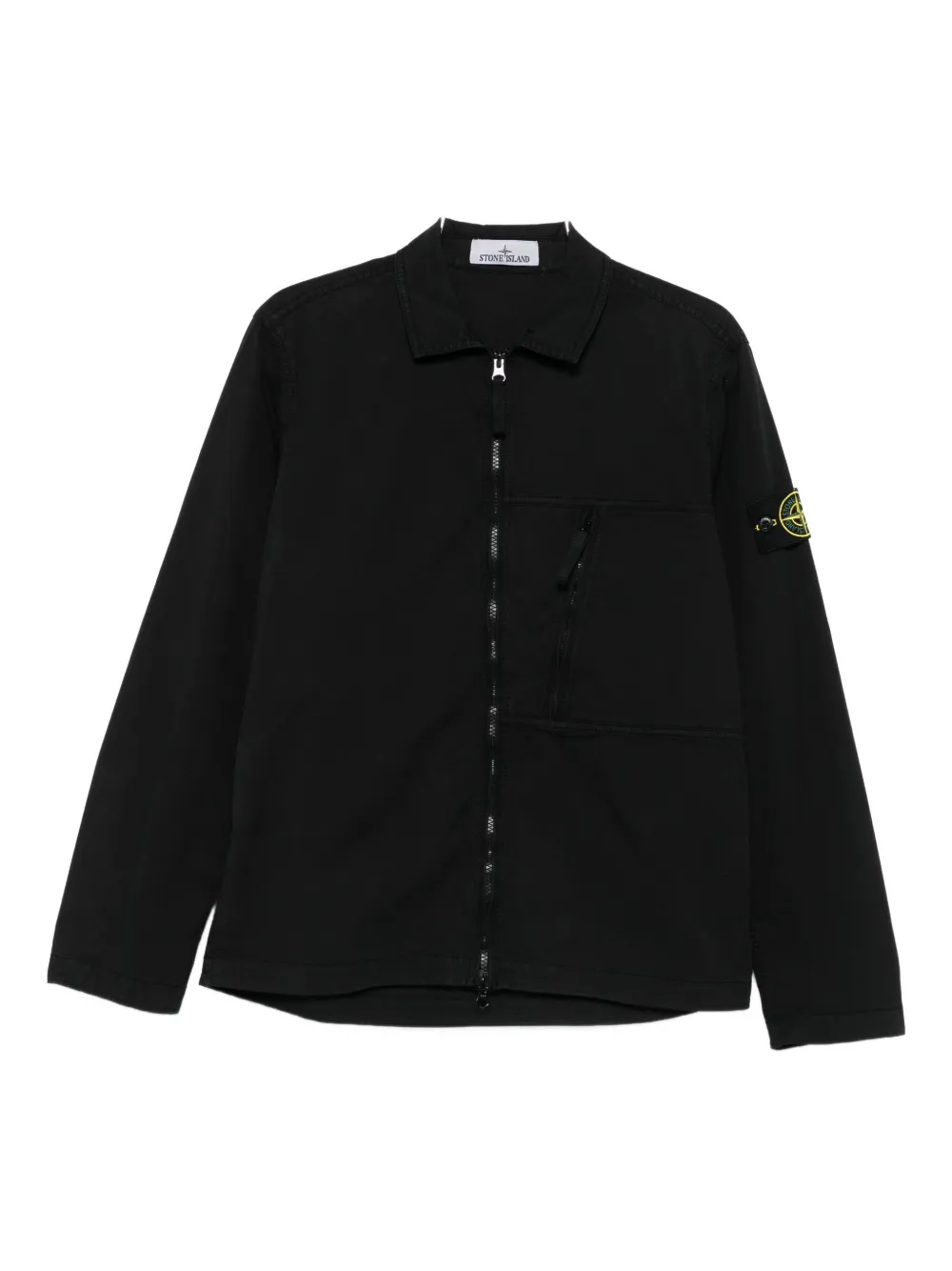 Stone Island zip-fastening shirt jacket Zwart