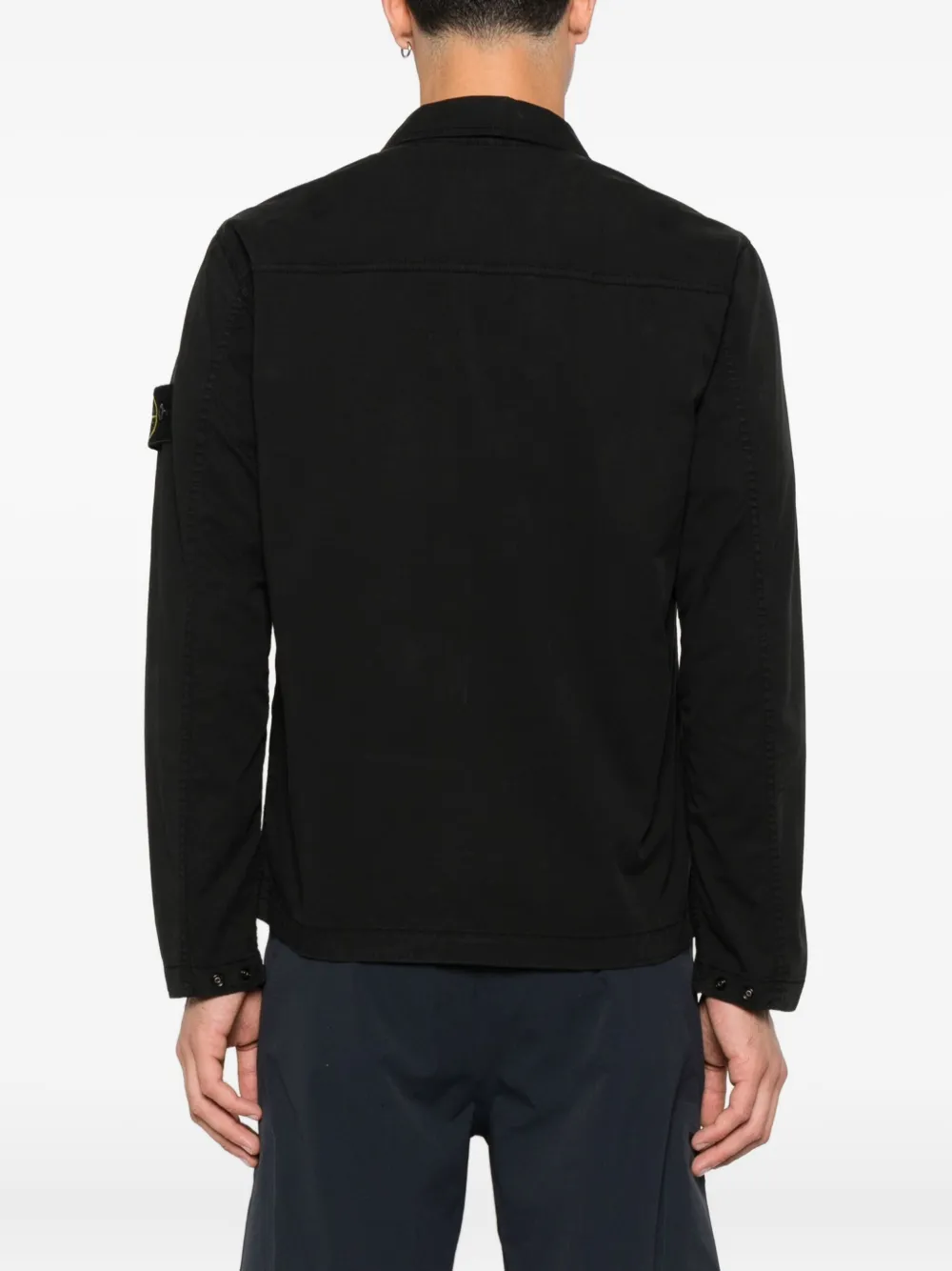 Stone Island zip-fastening shirt jacket Zwart
