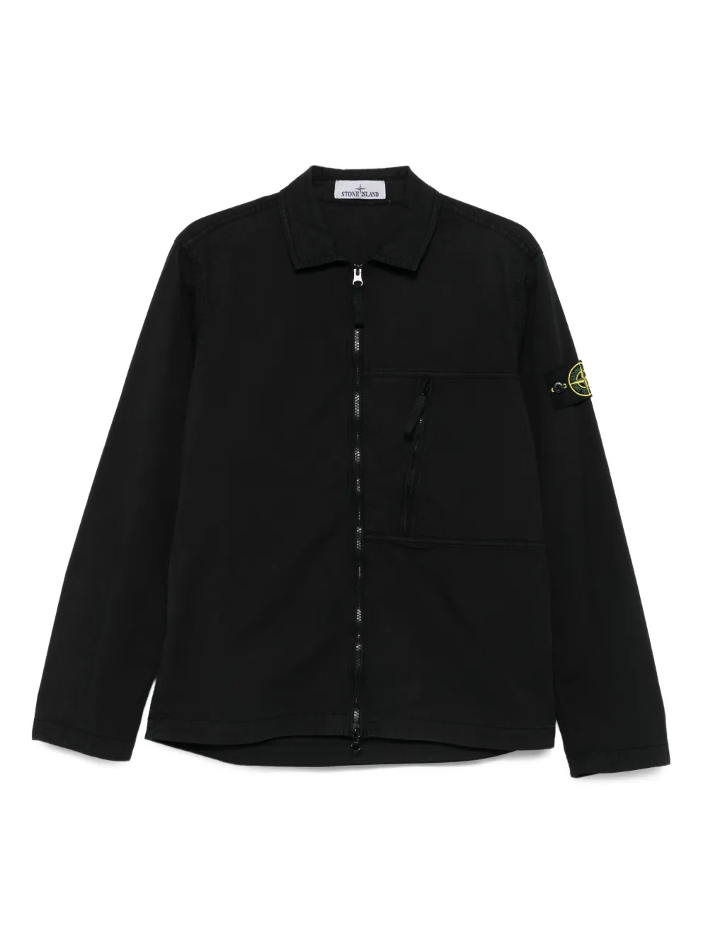 Stone Island zip-fastening shirt jacket Zwart