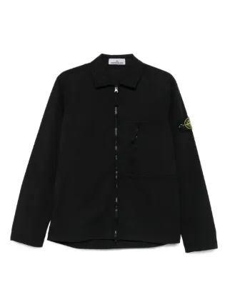 STONE  シャツ・ジャケット ブラック Stone Island ジップアップ シャツジャケット | ブラック | FARFETCH JP