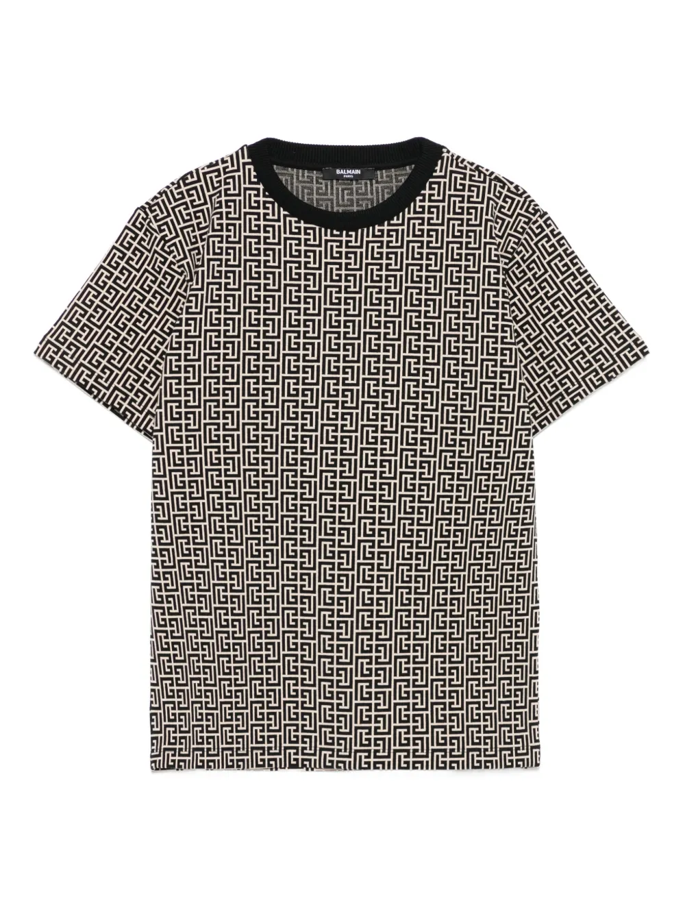Balmain Kids monogram-print short-sleeve T-shirt - ニュートラル Balmain Kids monogram-print short-sleeve T-shirt - ニュートラル