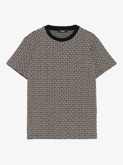 Balmain Kids monogram-print short-sleeve T-shirt