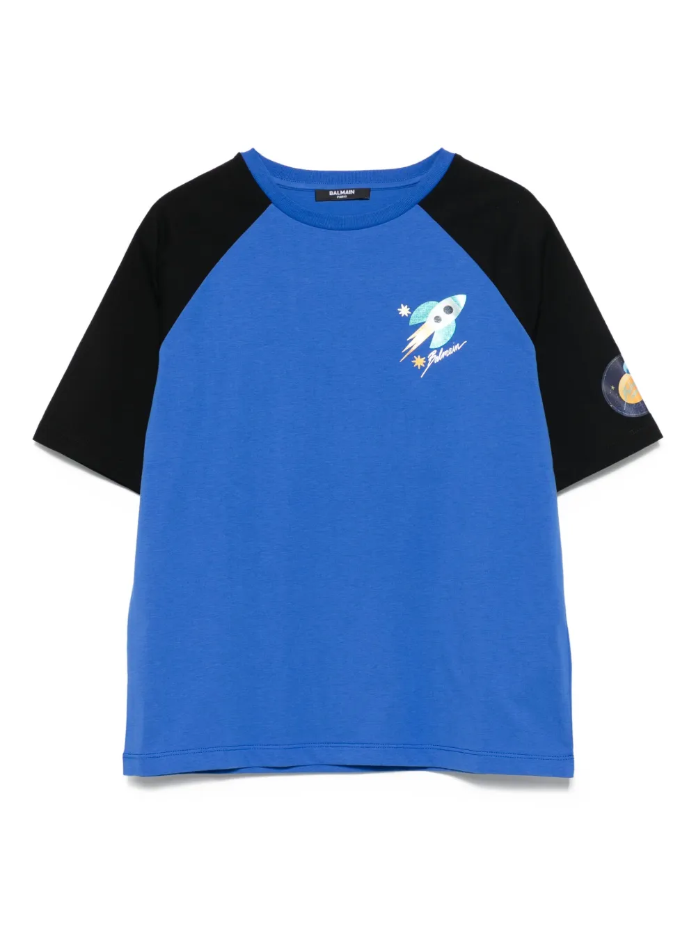Balmain Kids rocket-print raglan T-shirt - ブルー Balmain Kids rocket-print raglan T-shirt - ブルー