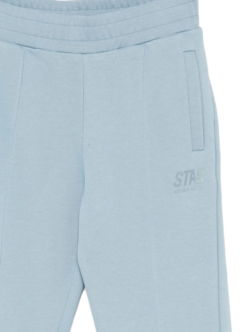 Golden Goose Kids elastic-waistband logo-detail trousers Blauw