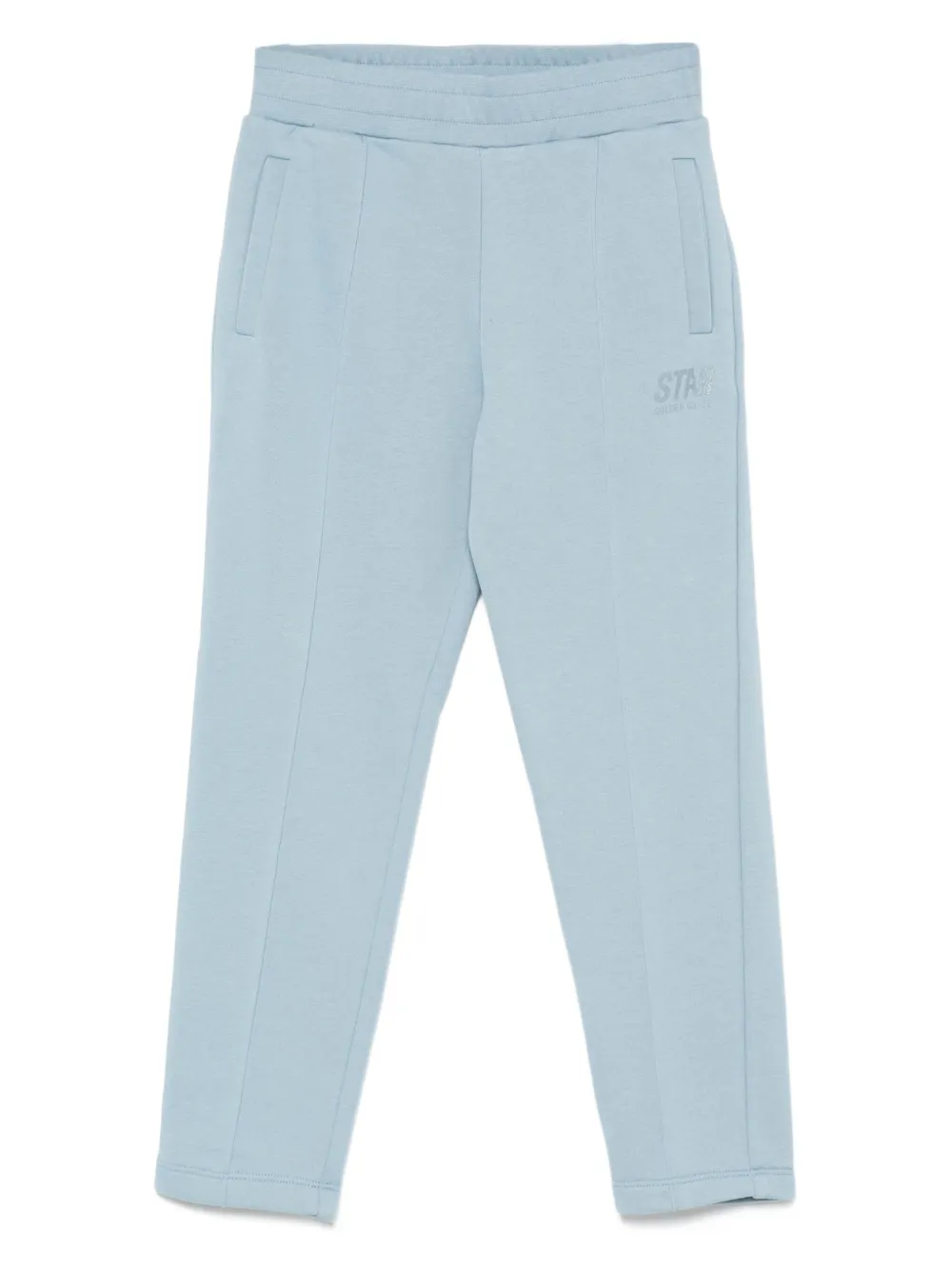 Golden Goose Kids elastic-waistband logo-detail trousers Blauw