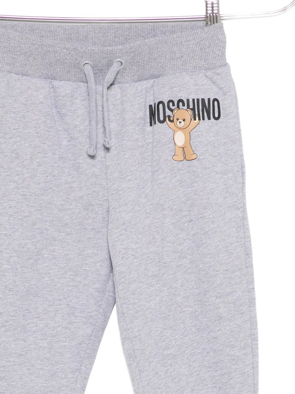 Moschino Kids teddy-print drawstring track pants Grijs