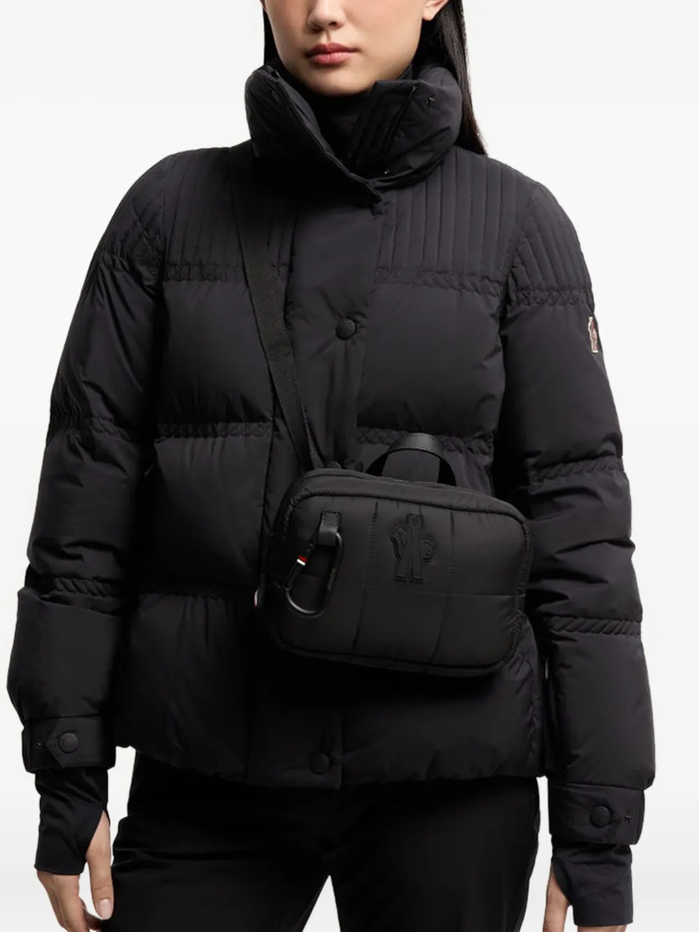 Moncler logo-appliqué belt bag - Zwart