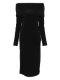 Max Mara off-shoulder draped dress - Black